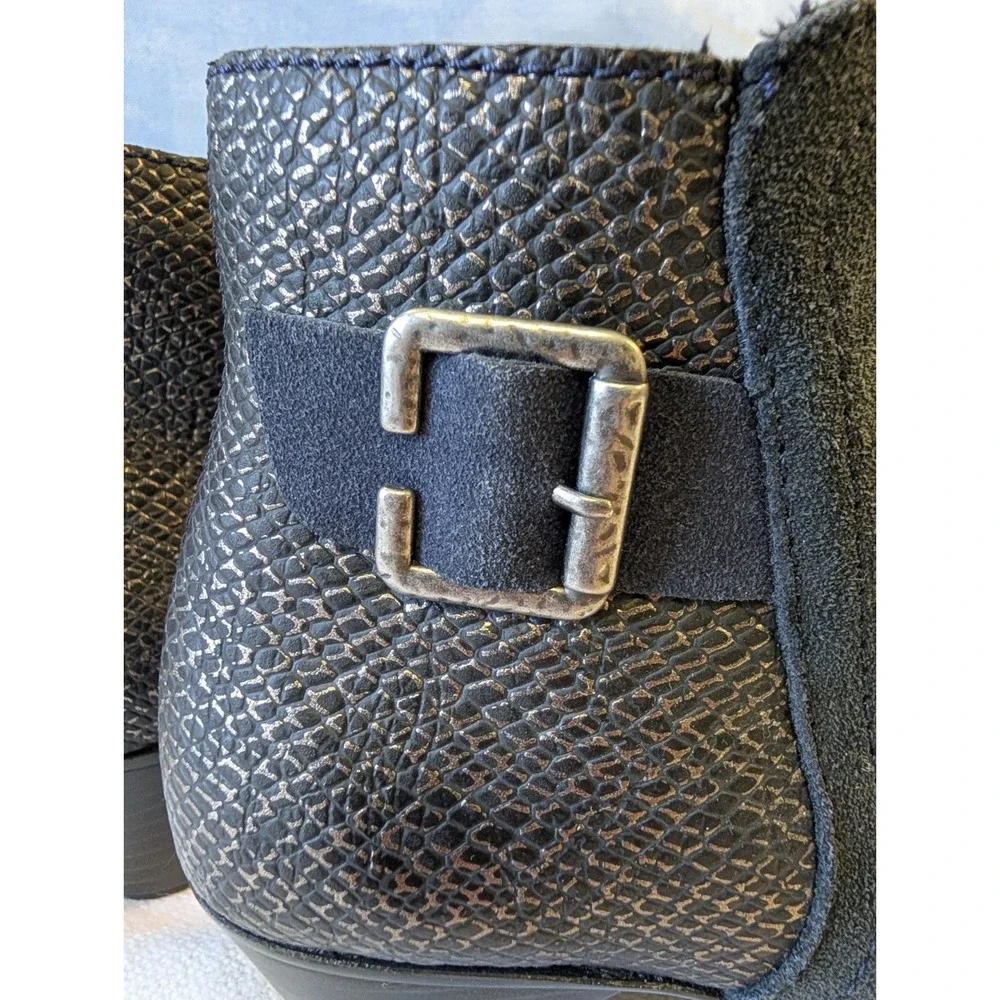 NEW! Rieker 36  'Sarah' Lined Snakeskin &Suede Ankle Bootie Zip-Front